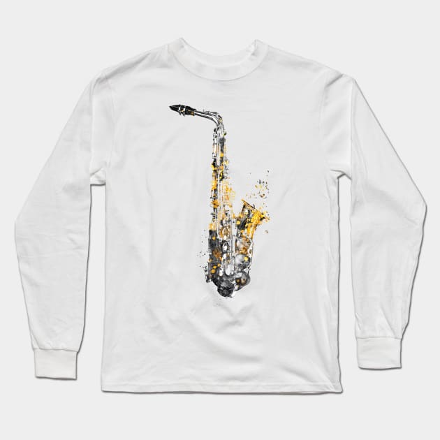 Saxophone music art #saxophone Long Sleeve T-Shirt by JBJart